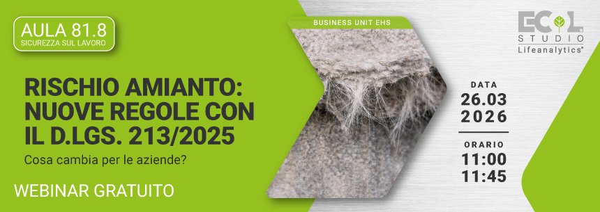 Immagine di un frammento di materiale contenente fibre di amianto al microscopio, simbolo del webinar gratu