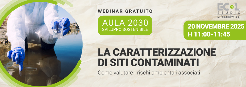 Immagine di un tecnico che preleva un campione d'acqua da un sito inquinati, simbolo del webinar EHS di Lif