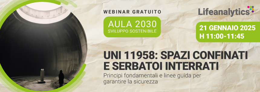 Immagine di un tunnel e spazio interrato e confinato, simbolo del webinar UNI 11958 della business unit EHS 