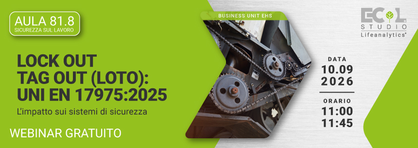 Immagine di un impianto industriale con catene, ingranaggi e parti meccaniche, simbolo del webinar gratuito Ecol Studio_Lifeanalyti
