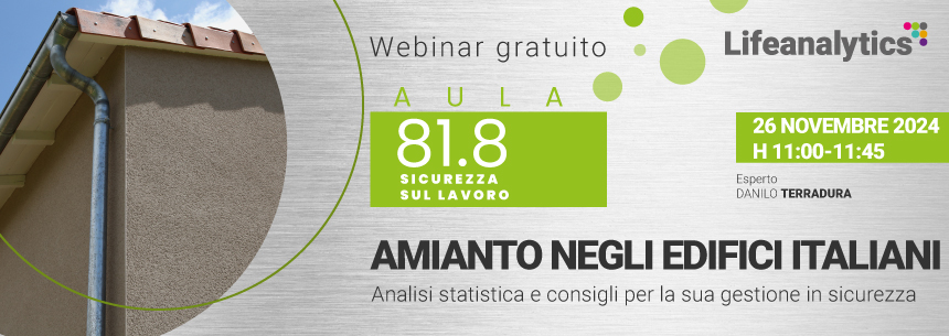 Immagine di un canale di scolo all'angolo di un edificio in muratura, simbolo del webinar Amianti negli edifici italiani promosso dalla business unit EHS di Lifeanalytics