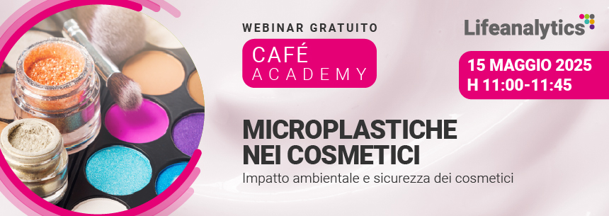 Immagine di ombretti colorati e pennello, simbolo del webinar sulle microplastiche nei cosmetici della business unit Cosmetic a