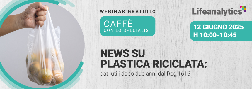 Immagine di una busta di plastica con dentro generi alimentari, simbolo del webinar Product Safety 