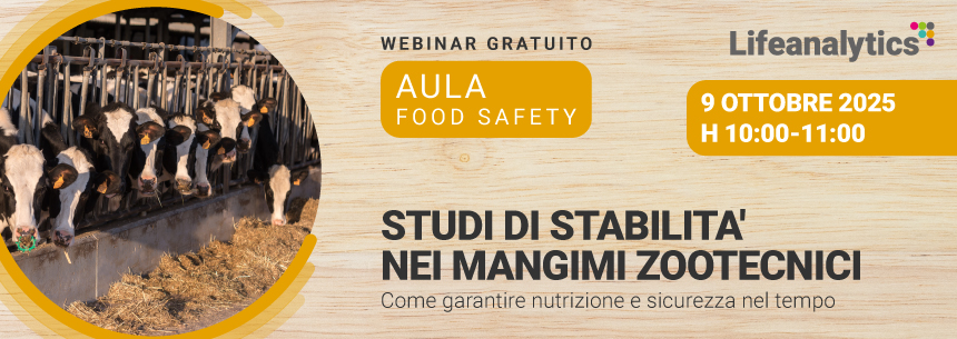Immagine di mucche all'interno di un allevamento, simbolo del webinar Food di Lifeanalytics sugli studi di st
