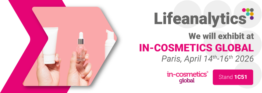 Image promoting the in-cosmetics Global trade fair of the Cosmetic and Medical Device business unit, which w