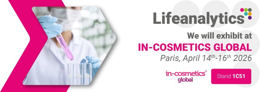 Image promoting the in-cosmetics Global trade fair of the Cosmetic and Medical Device business unit, which