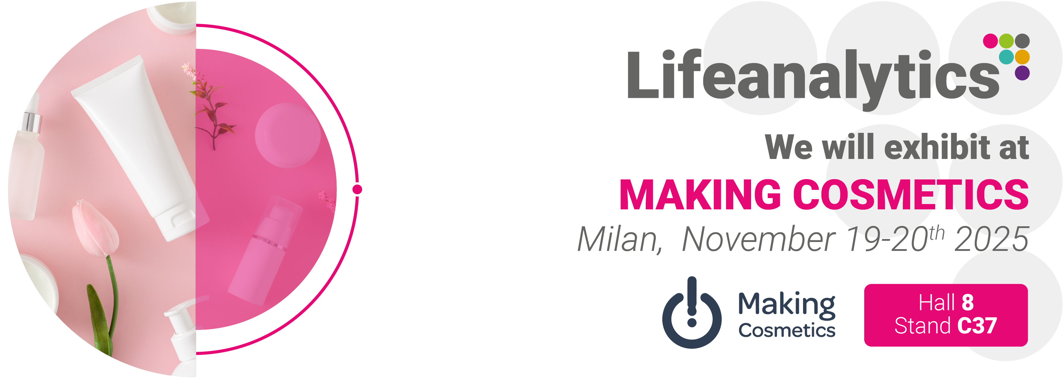 Cosmetic products that represent the Making Cosmetic fair of next November 2025 in which will participa