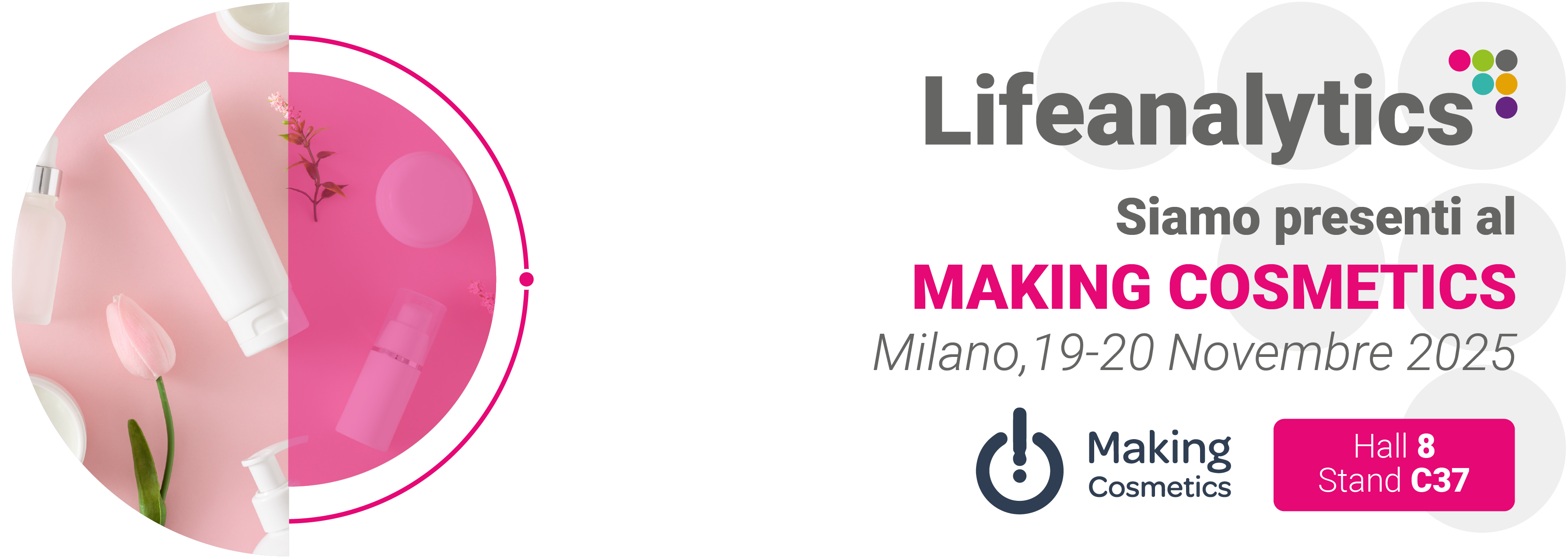 Immagine che promuove la fiera Making cosmetics della business unit cosmetic and medical device che si terrà a Milano il 19-20 nov