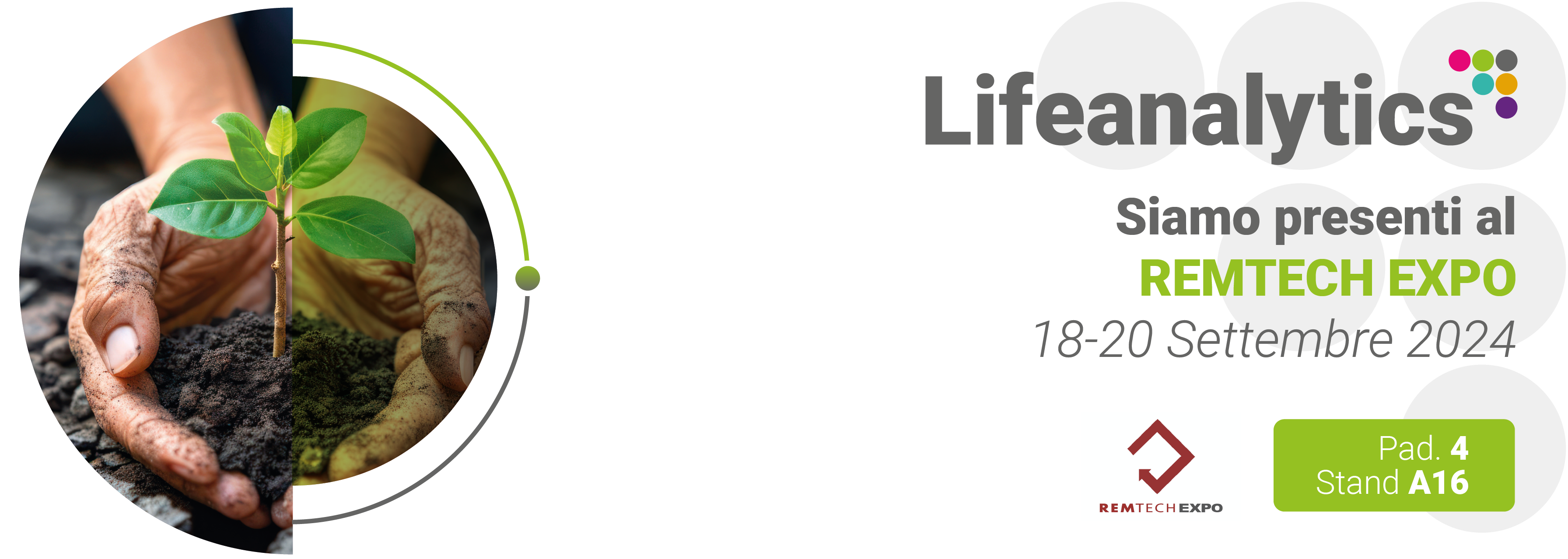 Immagine che promuove la fiera Remtech Expo che presidierà Lifeanalytics e si terrà a Ferrara dal 18 al 20 settembre 2024
