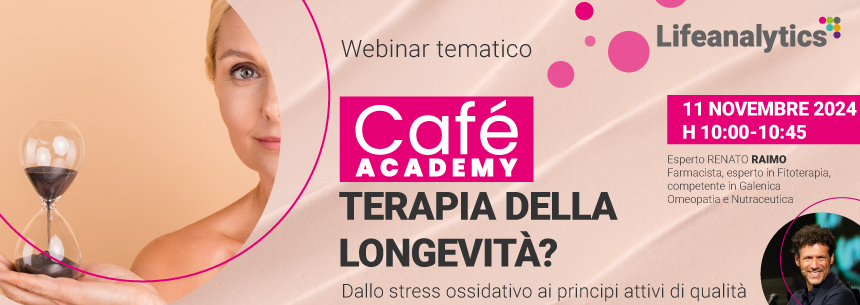 Immagine del volto di una donna con in ano una clessidra simbolo dello scorrere del tempo che promuove il webinar di Lifeanalytics Terapia della Longevità: Dallo Stress Ossidativo ai Principi Attivi di Qualità