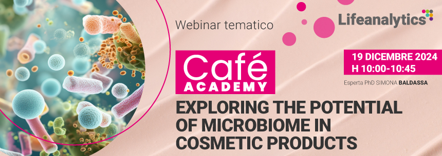 Immagine che rappresenta il microbioma cutaneo che promuove il webinar Exploring The Potential of Microbiome in Cosmetic Product della business unit Cosmetic and Medical device di Lifeanalytics